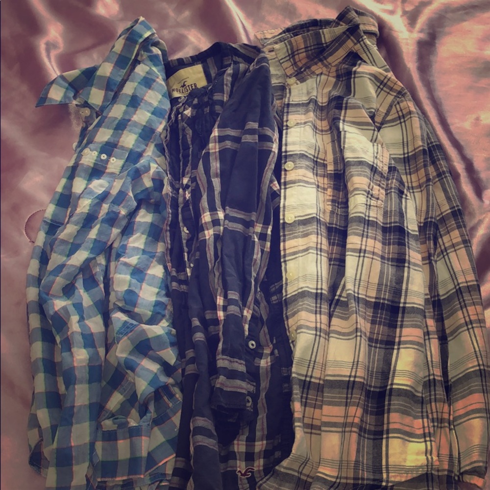 A variety of flannel shirts